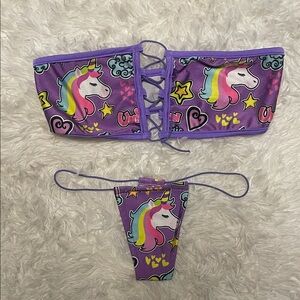 Purple Unicorn lingerie set NWOT